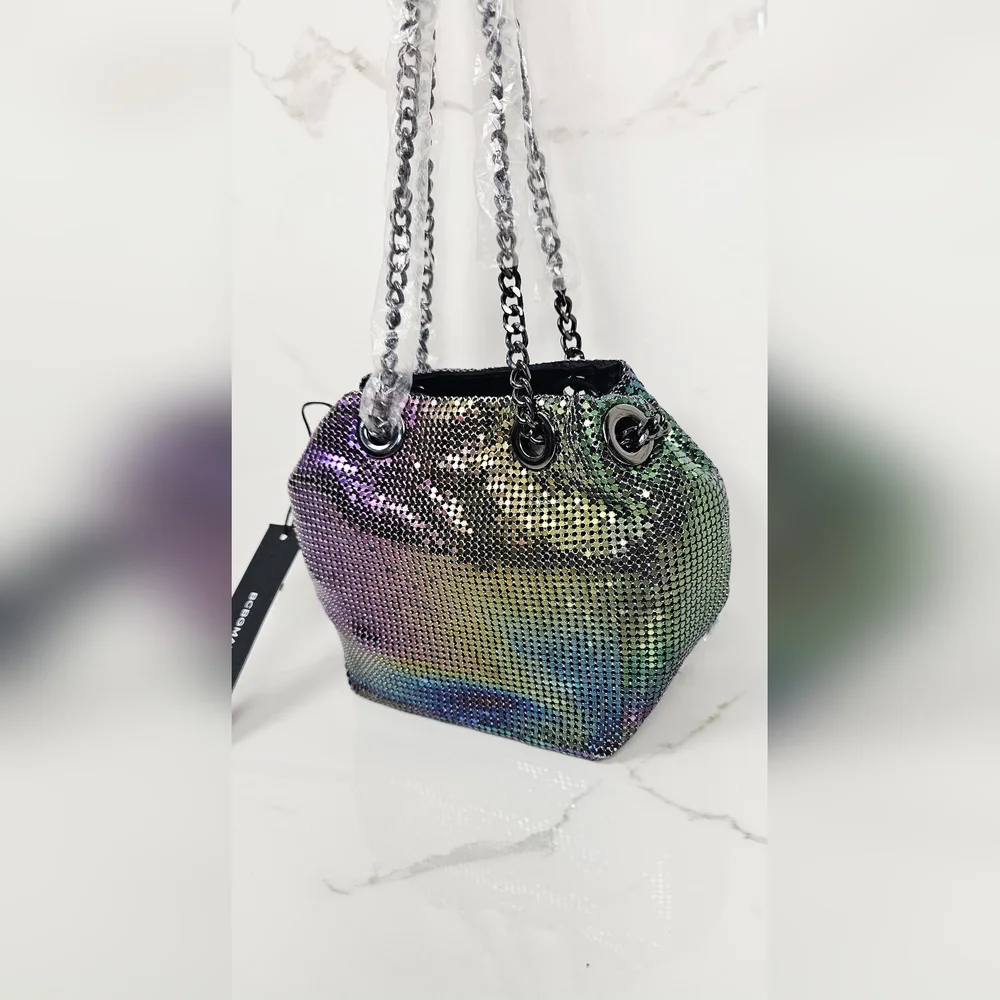 BCBG Metallic Evening‎ Bucket Purse New With Tags - Picture 2 of 8